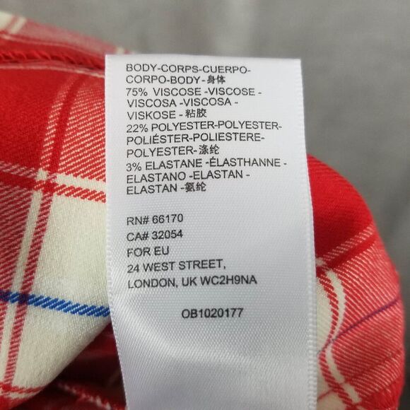 NEW Urban Outfitters Red White Plaid Mini Skirt With Slits Size Small - Picture 5 of 5